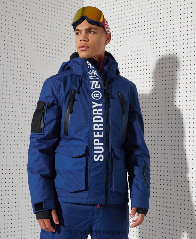 uy Superdry hombres chaqueta de rescate de montaña definitiva azul DT2N8Z1403 ropa