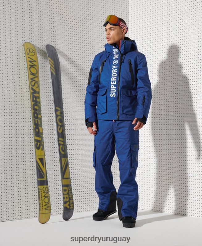 uy Superdry hombres chaqueta de rescate de montaña definitiva azul DT2N8Z1403 ropa