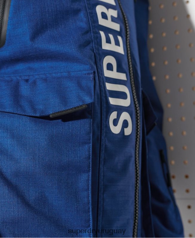 uy Superdry hombres chaqueta de rescate de montaña definitiva azul DT2N8Z1403 ropa