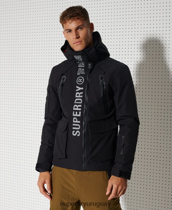 uy Superdry hombres chaqueta de rescate de montaña definitiva negro DT2N8Z1400 ropa