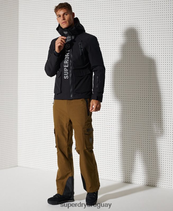 uy Superdry hombres chaqueta de rescate de montaña definitiva negro DT2N8Z1400 ropa