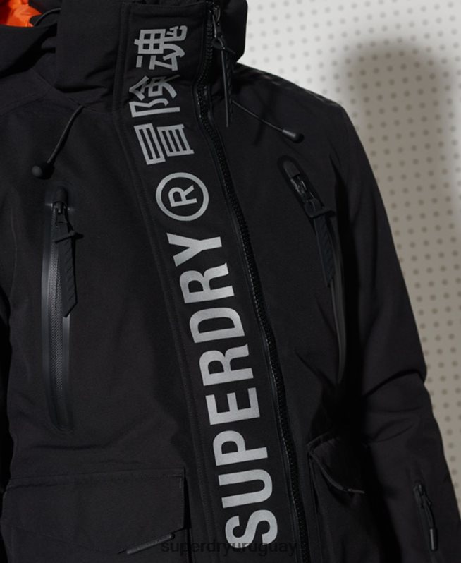 uy Superdry hombres chaqueta de rescate de montaña definitiva negro DT2N8Z1400 ropa