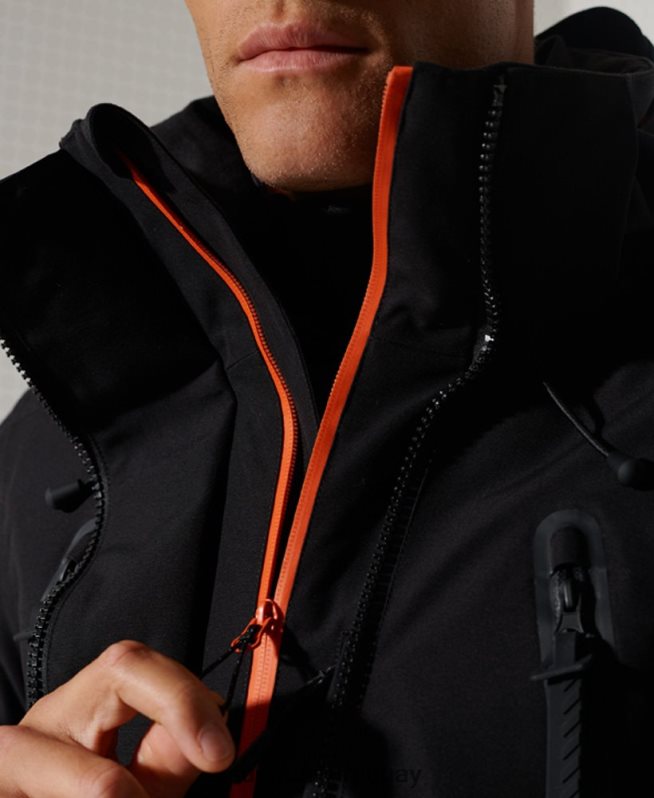 uy Superdry hombres chaqueta de rescate de montaña definitiva negro DT2N8Z1400 ropa