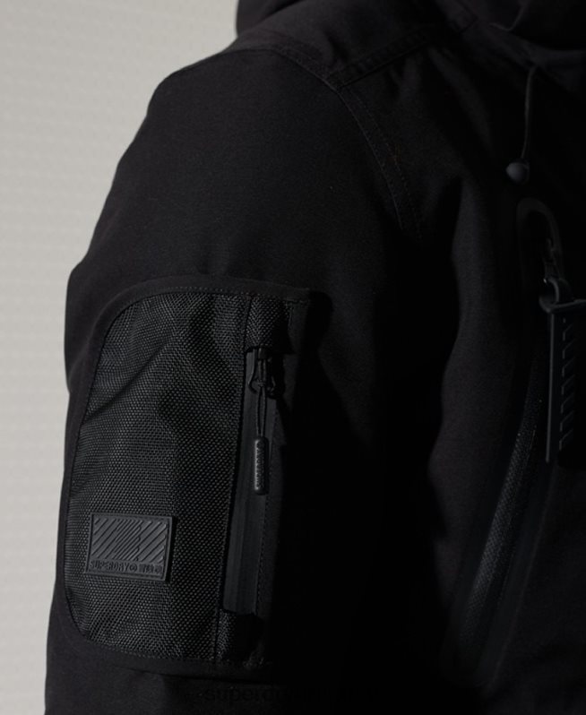 uy Superdry hombres chaqueta de rescate de montaña definitiva negro DT2N8Z1400 ropa