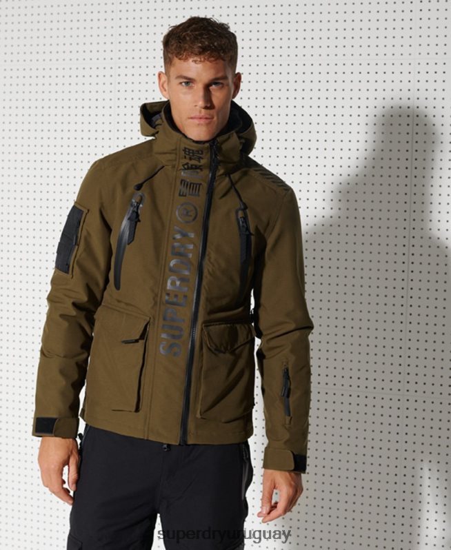 uy Superdry hombres chaqueta de rescate de montaña definitiva verde DT2N8Z1401 ropa