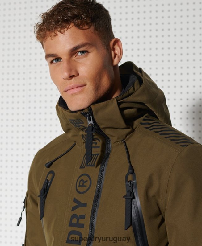 uy Superdry hombres chaqueta de rescate de montaña definitiva verde DT2N8Z1401 ropa
