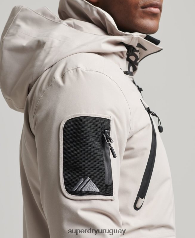 uy Superdry hombres chaqueta de rescate definitiva gris claro DT2N8Z1370 ropa