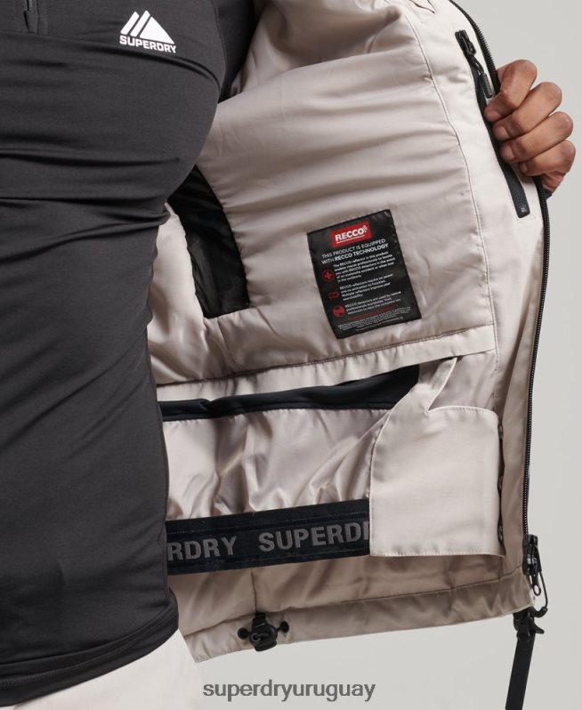uy Superdry hombres chaqueta de rescate definitiva gris claro DT2N8Z1370 ropa