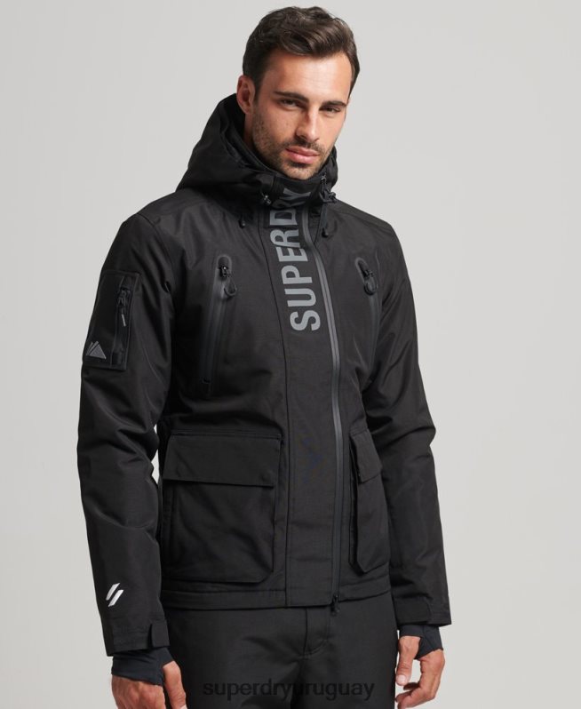 uy Superdry hombres chaqueta de rescate definitiva negro DT2N8Z6403 ropa