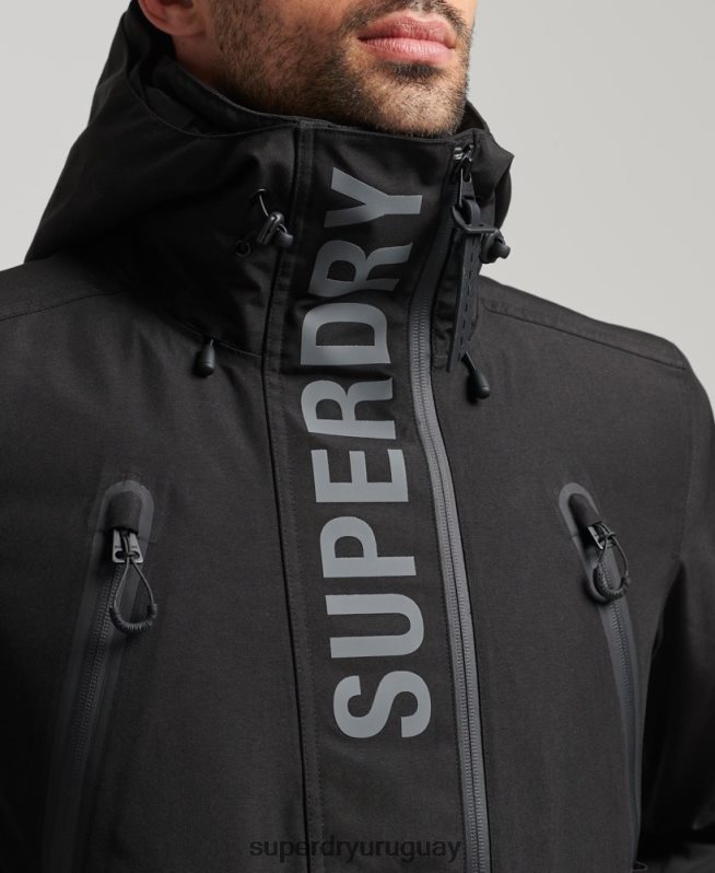 uy Superdry hombres chaqueta de rescate definitiva negro DT2N8Z6403 ropa
