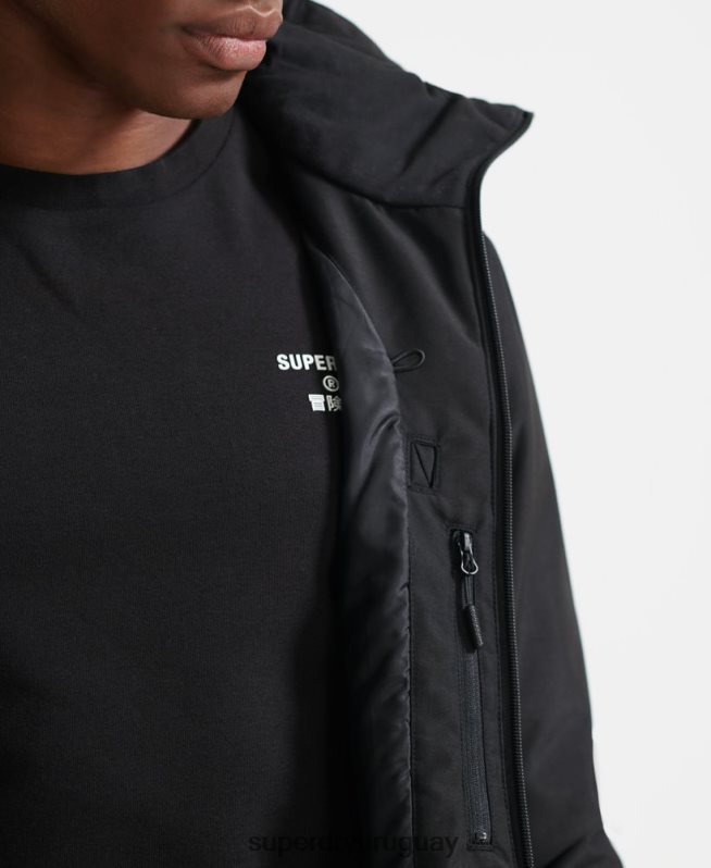 uy Superdry hombres chaqueta de rescate definitiva negro DT2N8Z6459 ropa