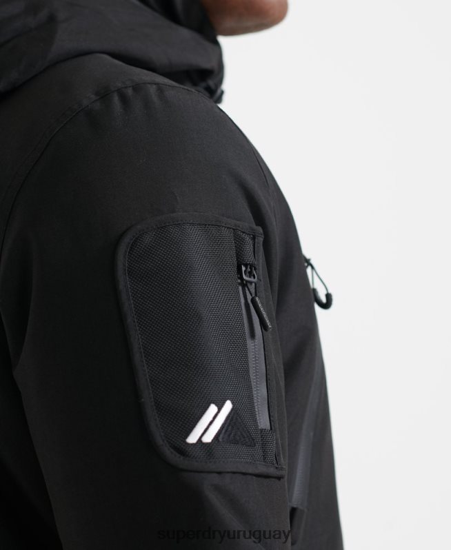 uy Superdry hombres chaqueta de rescate definitiva negro DT2N8Z6459 ropa