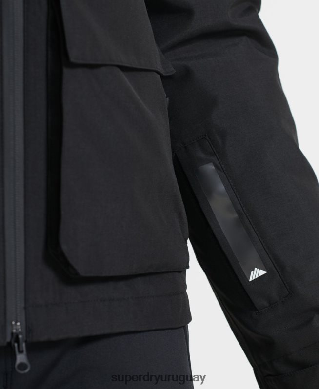 uy Superdry hombres chaqueta de rescate definitiva negro DT2N8Z6459 ropa