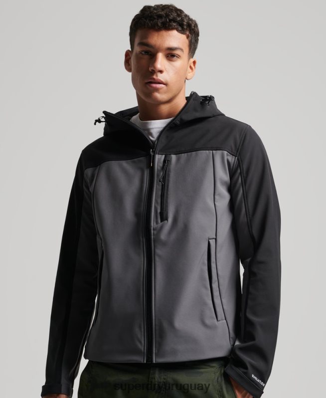 uy Superdry hombres chaqueta de senderismo gris oscuro DT2N8Z917 ropa
