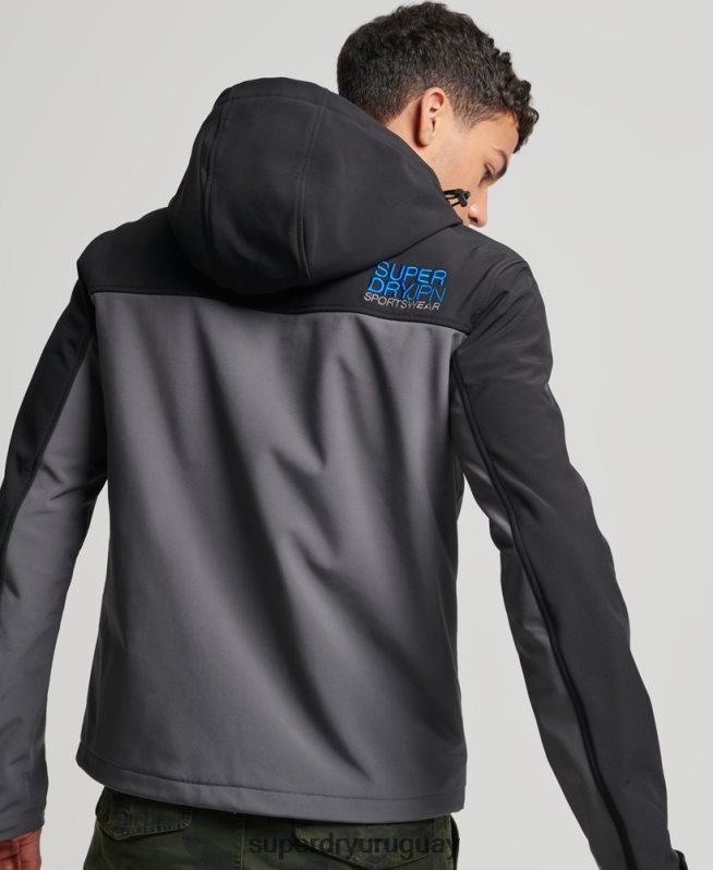 uy Superdry hombres chaqueta de senderismo gris oscuro DT2N8Z917 ropa