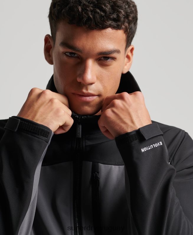 uy Superdry hombres chaqueta de senderismo gris oscuro DT2N8Z917 ropa