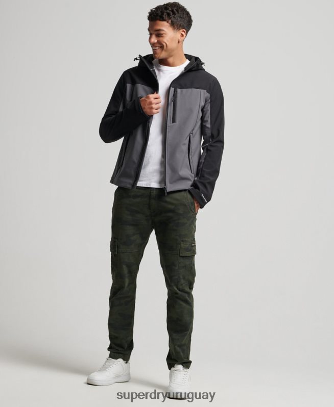 uy Superdry hombres chaqueta de senderismo gris oscuro DT2N8Z917 ropa