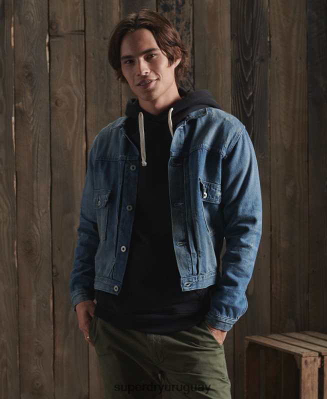 uy Superdry hombres chaqueta de trabajo japonesa seca de edición limitada azul DT2N8Z4733 ropa