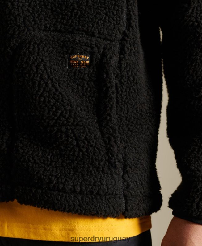 uy Superdry hombres chaqueta de trabajo sherpa marrón DT2N8Z4710 ropa