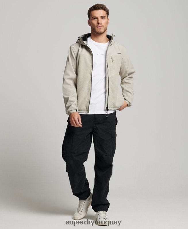 uy Superdry hombres chaqueta de trekking híbrida gris DT2N8Z939 ropa