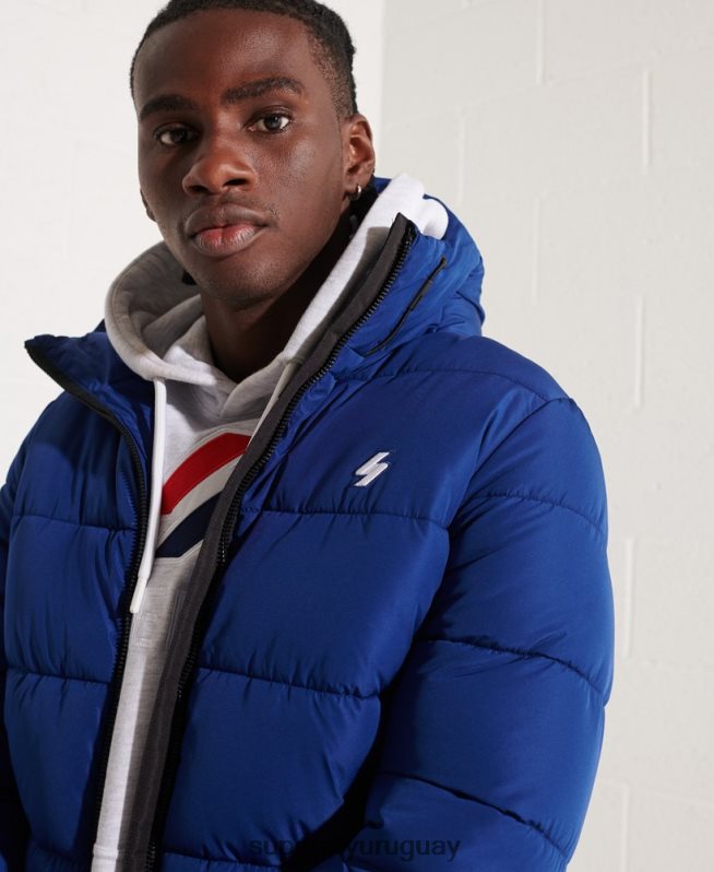 uy Superdry hombres chaqueta deportiva acolchada con capucha Armada DT2N8Z1118 ropa
