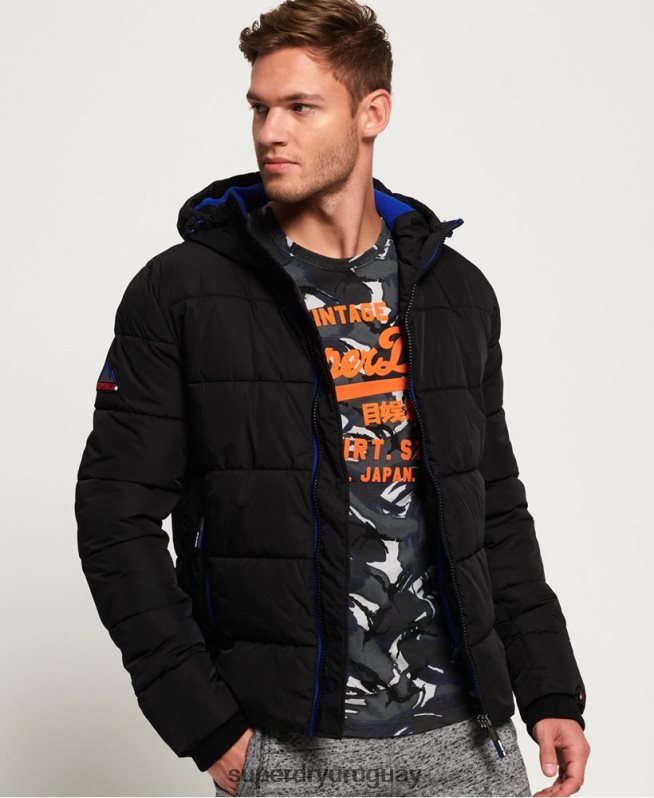 uy Superdry hombres chaqueta deportiva acolchada negro DT2N8Z1170 ropa