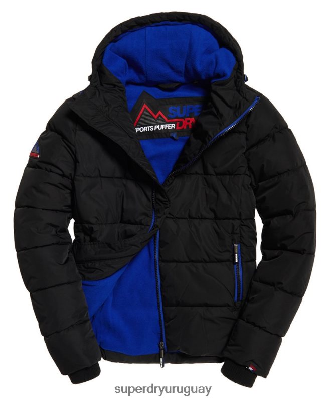 uy Superdry hombres chaqueta deportiva acolchada negro DT2N8Z1170 ropa