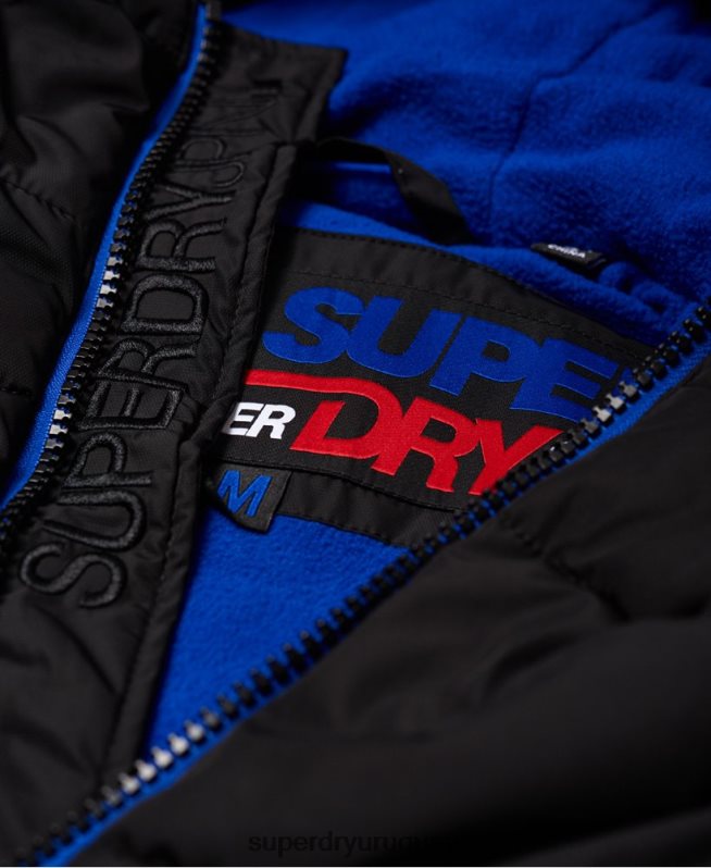uy Superdry hombres chaqueta deportiva acolchada negro DT2N8Z1170 ropa
