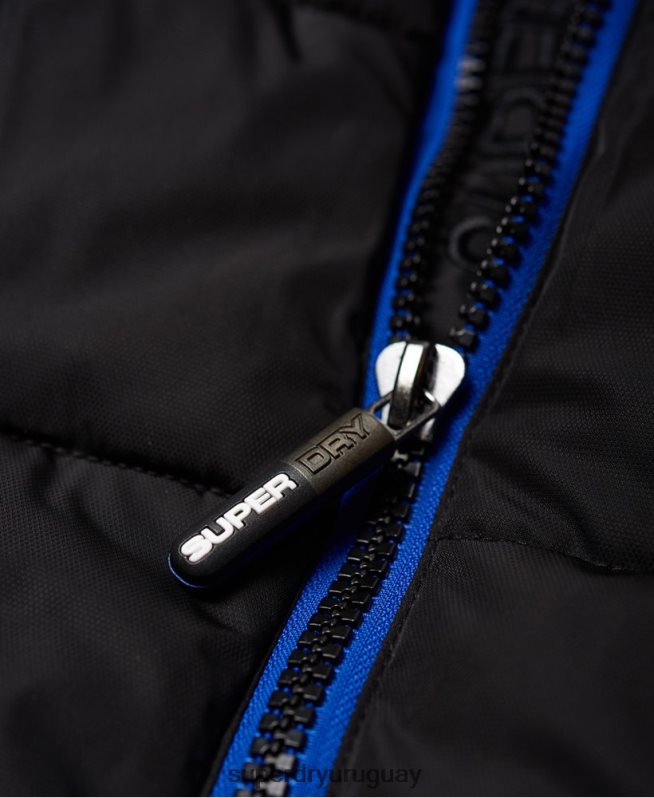 uy Superdry hombres chaqueta deportiva acolchada negro DT2N8Z1170 ropa