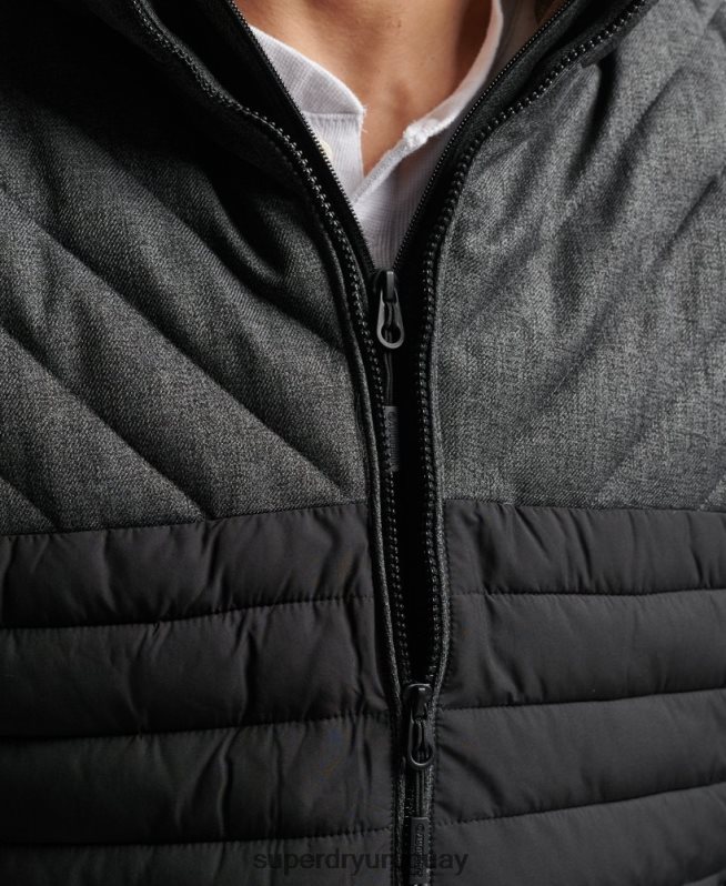 uy Superdry hombres chaqueta fuji de mezcla de tweed gris oscuro DT2N8Z4548 ropa