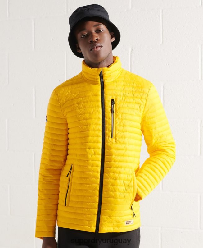 uy Superdry hombres chaqueta fuji plegable con microcolcha amarillo DT2N8Z1161 ropa