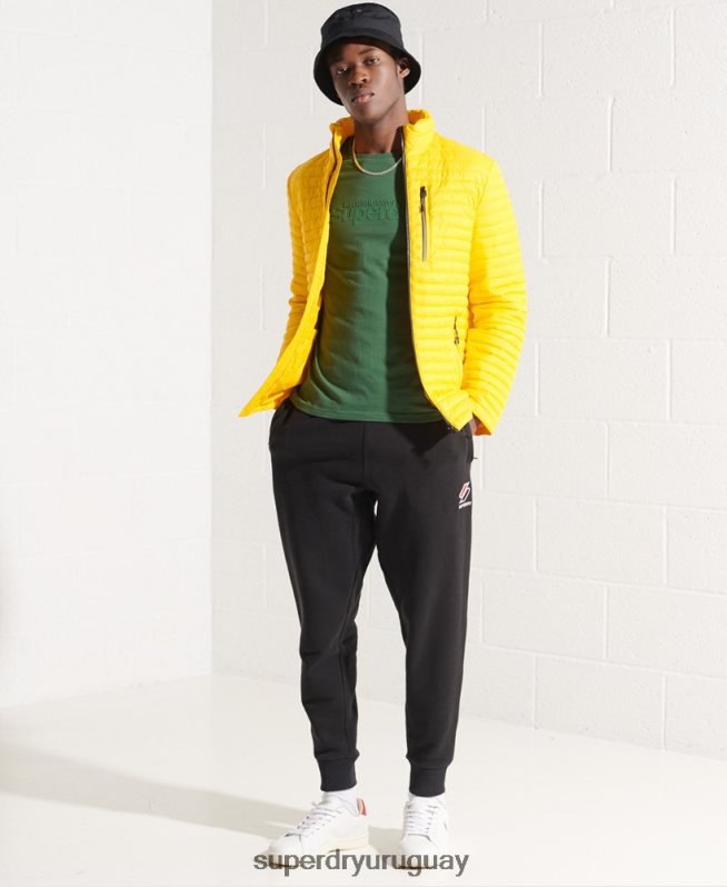 uy Superdry hombres chaqueta fuji plegable con microcolcha amarillo DT2N8Z1161 ropa