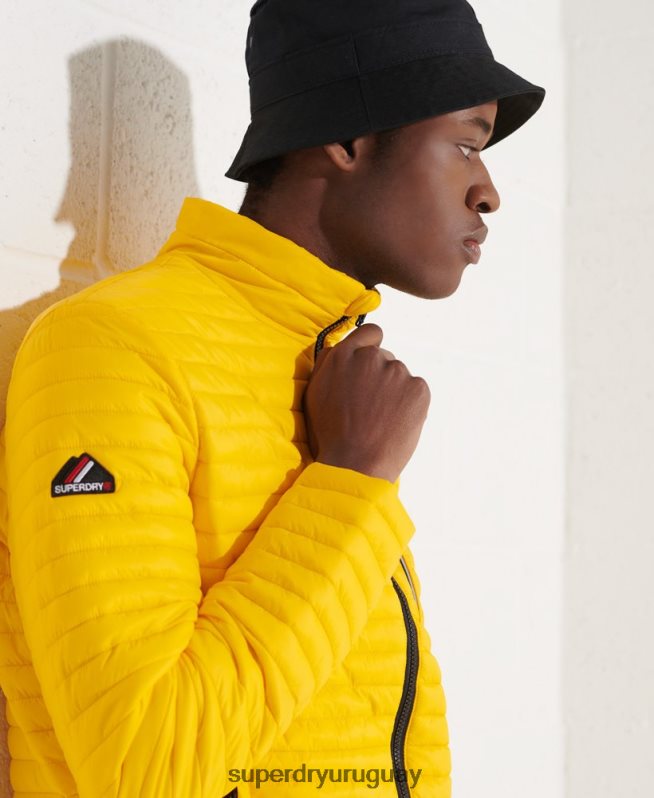 uy Superdry hombres chaqueta fuji plegable con microcolcha amarillo DT2N8Z1161 ropa