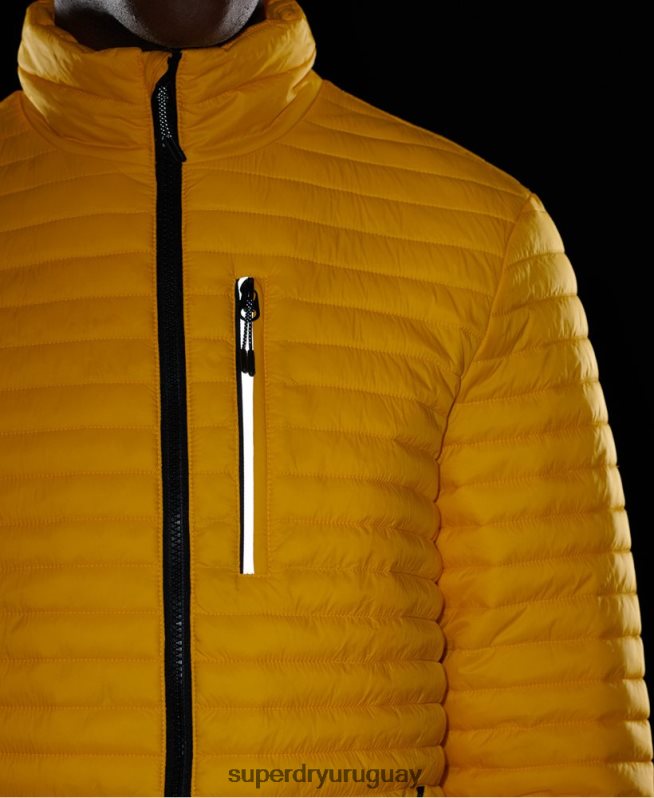 uy Superdry hombres chaqueta fuji plegable con microcolcha amarillo DT2N8Z1161 ropa