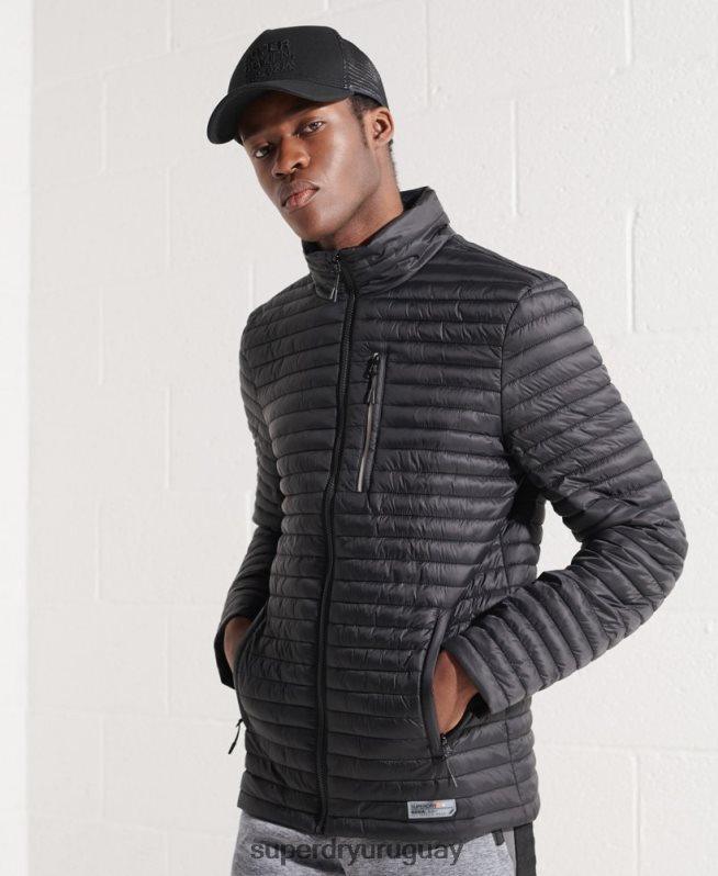 uy Superdry hombres chaqueta fuji plegable con microcolcha negro DT2N8Z1184 ropa