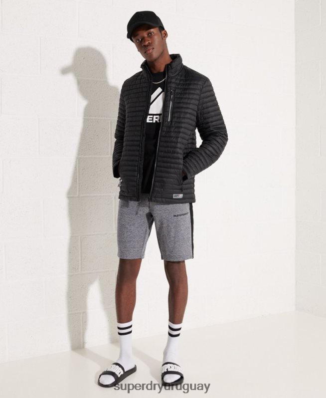 uy Superdry hombres chaqueta fuji plegable con microcolcha negro DT2N8Z1184 ropa