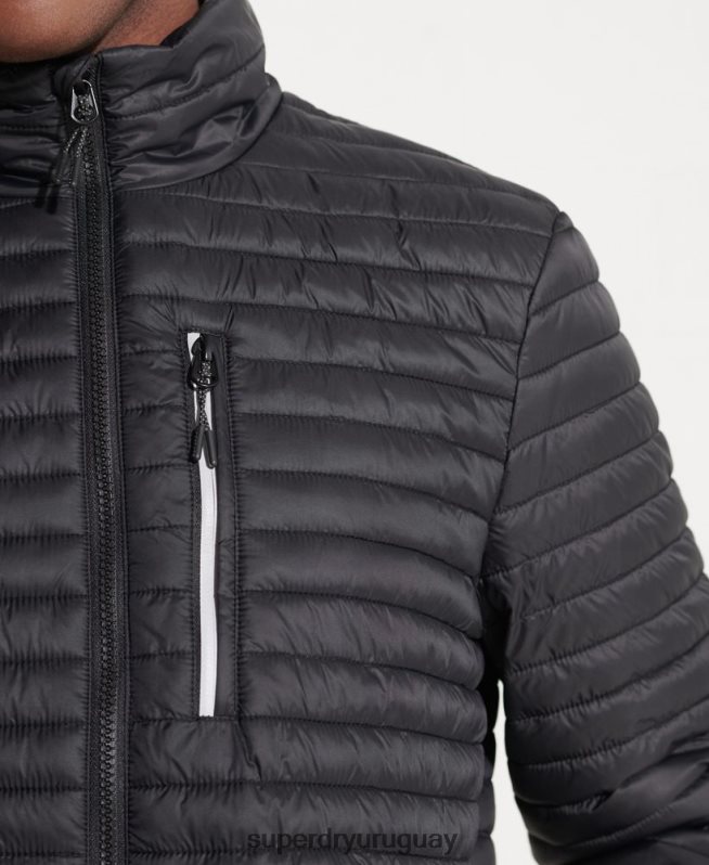 uy Superdry hombres chaqueta fuji plegable con microcolcha negro DT2N8Z1184 ropa