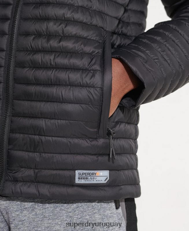 uy Superdry hombres chaqueta fuji plegable con microcolcha negro DT2N8Z1184 ropa