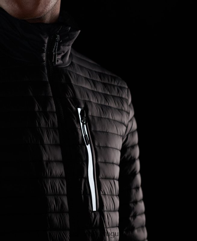 uy Superdry hombres chaqueta fuji plegable con microcolcha negro DT2N8Z1184 ropa