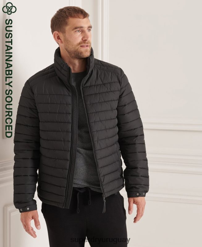 uy Superdry hombres chaqueta fuji sin capucha studios negro DT2N8Z4663 ropa