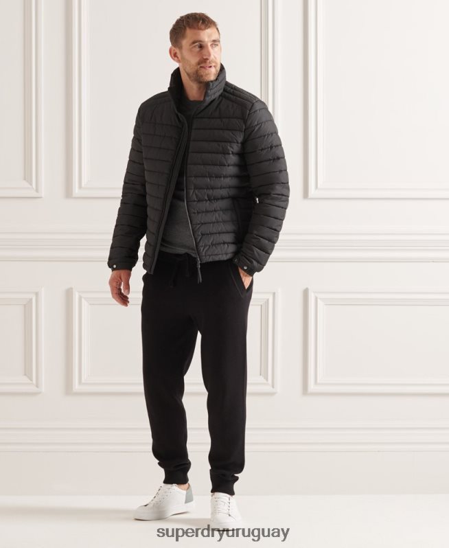 uy Superdry hombres chaqueta fuji sin capucha studios negro DT2N8Z4663 ropa