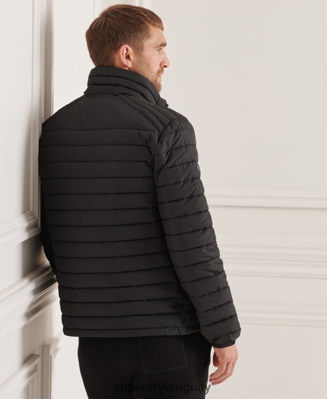 uy Superdry hombres chaqueta fuji sin capucha studios negro DT2N8Z4663 ropa