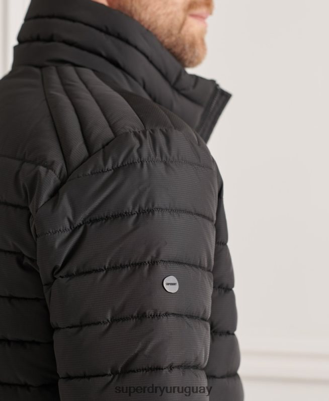 uy Superdry hombres chaqueta fuji sin capucha studios negro DT2N8Z4663 ropa