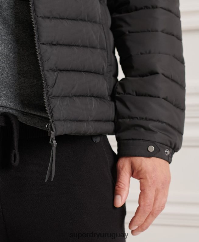 uy Superdry hombres chaqueta fuji sin capucha studios negro DT2N8Z4663 ropa