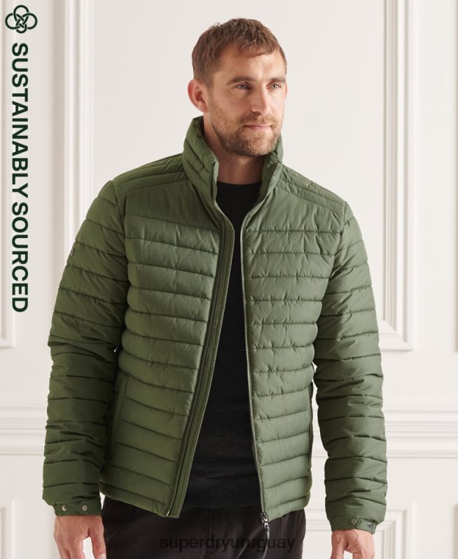 uy Superdry hombres chaqueta fuji sin capucha studios verde DT2N8Z4678 ropa