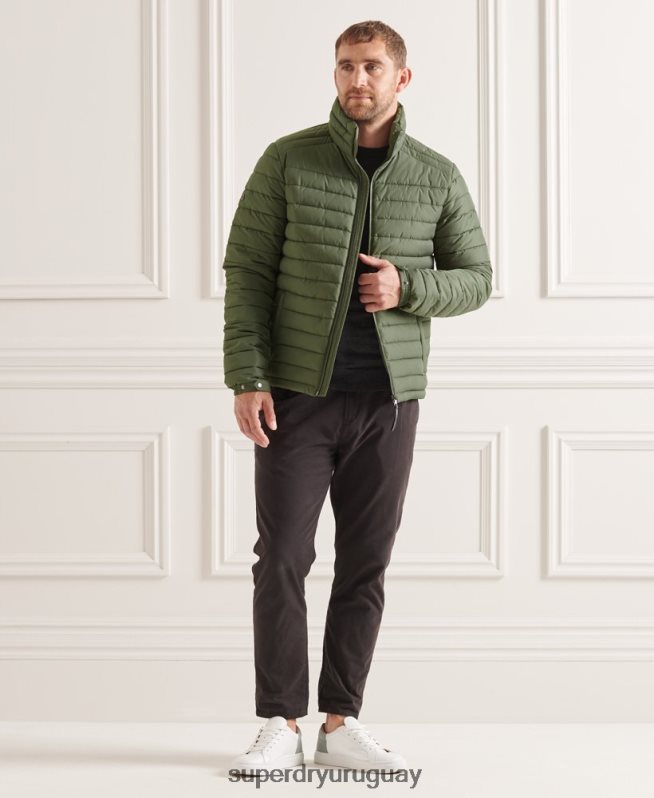 uy Superdry hombres chaqueta fuji sin capucha studios verde DT2N8Z4678 ropa