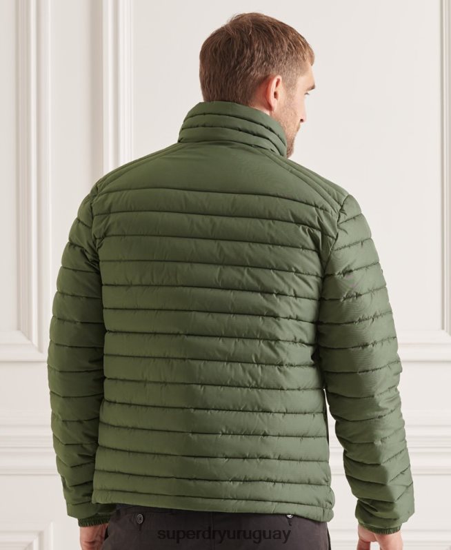 uy Superdry hombres chaqueta fuji sin capucha studios verde DT2N8Z4678 ropa
