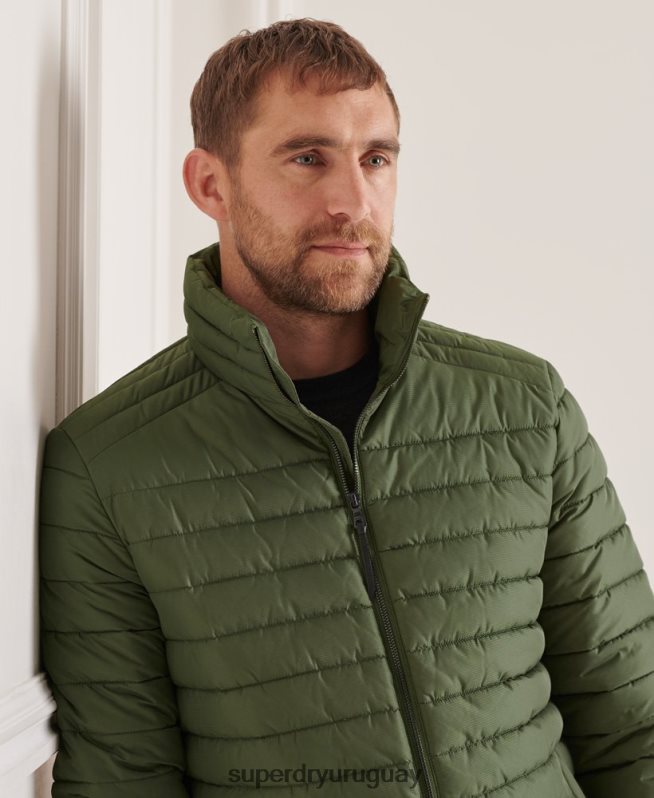 uy Superdry hombres chaqueta fuji sin capucha studios verde DT2N8Z4678 ropa