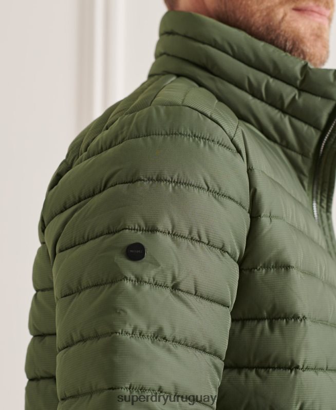 uy Superdry hombres chaqueta fuji sin capucha studios verde DT2N8Z4678 ropa