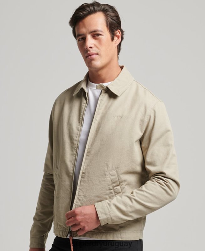 uy Superdry hombres chaqueta harrington clásica crema DT2N8Z913 ropa